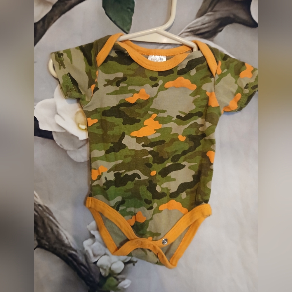 Camouflage Baby Onesie - Green and Orange